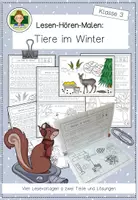 Vorschau - Arbeitsblätter - Partnerlesen: Tiere im Winter (Lesen Leseförderung Grundschule Klasse 3) - Seite 1