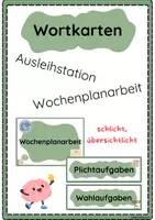 Vorschau - Poster - Wortkarten - Wochenplan und für die Ausleihstation - Deckblatt