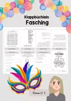 Vorschau - Arbeitsblätter - Klappbüchlein - Fasching - Deckblatt