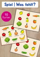 Vorschau - Arbeitsblätter - Obst und Gemüse | Spiel | Was fehlt? | DaF DaZ | A1 - Deckblatt