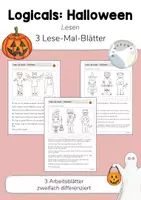 Vorschau - Arbeitsblätter - Logicals: Halloween (Lese-Mal-Blätter, Leseverstehen) - Deckblatt