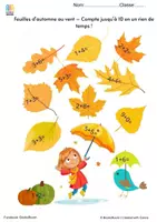 Aperçu - Feuilles d'exercices - Feuilles d'automne au vent – Addition jusqu'à 10 (CP 1P-2P) - Page de couverture