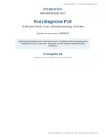 Vorschau - Test - P10 Deutsch Brandenburg – kostenlose Kurzdiagnose | EBR/FOR | neue Prüfungsstruktur - Deckblatt