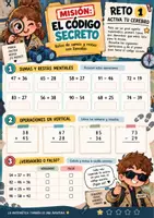 Vista previa - Hojas de trabajo - El Código Secreto | Retos de sumas y restas con llevadas - página 1