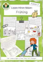 Vorschau - Arbeitsblätter - Partnerlesen (Lesen-hören-malen): Frühling (Lesen Grundschule Klasse 3) - Deckblatt
