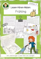 Vorschau - Arbeitsblätter - Partnerlesen (Lesen-hören-malen): Frühling (Lesen Grundschule Klasse 3) - Seite 1