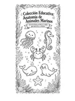 Vista previa - Hojas de trabajo - Anatomía de Animales Marinos para Colorear - 8 Fichas Didácticas - página 1