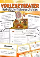 Vorschau - Arbeitsblätter - Vorlesetheater / Dialoggeschichten Herbst, Klasse 3, Lesestation - Deckblatt