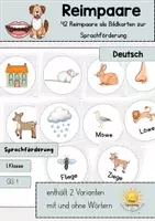 Vorschau - Spiele - Reimpaare – Bildkarten zur Sprachförderung - Deckblatt