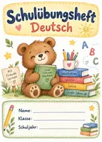 Vorschau - Mal- und Bastelvorlagen - Deckblatt für Deutsch-Schulübungsheft. mehrere Varianten + s/w - Seite 1