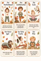 Vorschau - Bildkarten - GRATIS Herbst-Yoga – 12 Bewegungskarten für Lernpausen | Grundschule - Deckblatt