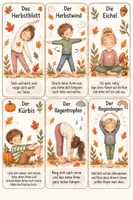 Vorschau - Bildkarten - GRATIS Herbst-Yoga – 12 Bewegungskarten für Lernpausen | Grundschule - Seite 1
