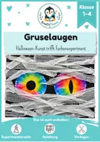 Vorschau - Mal- und Bastelvorlagen - Halloween Kunst Grundschule Herbst – Gruselaugen mit Kaffeefiltern | Chromatografie Experiment & Bastelidee Klasse 1–4 - Deckblatt