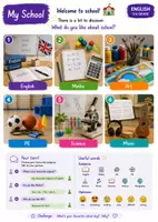 Vorschau - Arbeitsblätter - Let's Talk! Speaking Cards: my school - Deckblatt