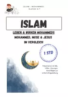Vorschau - Arbeitsblätter - Islam Mohammed | Prophet | Mose Jesus Vergleich - Deckblatt