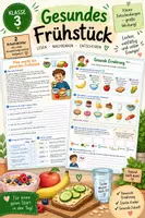 Vorschau - Arbeitsblätter - Gesundes Frühstück | Lesetext, Leseverständnis & Sachunterricht - Deckblatt