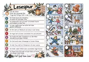 Vorschau - Arbeitsblätter - Lesespur Winter, 3-fach differenziert, Kieler Leseaufbau - Seite 1
