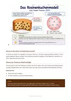 Vorschau - Arbeitsblätter - Thomson Rosinenkuchen Modell Atommodell - Deckblatt