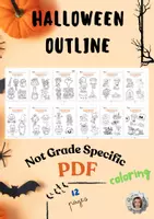 Vorschau - Arbeitsblätter - alloween Ausmalbilder | 12 Malvorlagen - Deckblatt