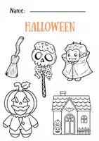 Vorschau - Arbeitsblätter - alloween Ausmalbilder | 12 Malvorlagen - Seite 1