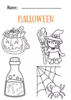 Vorschau - Arbeitsblätter - alloween Ausmalbilder | 12 Malvorlagen - Seite 2