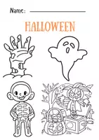 Vorschau - Arbeitsblätter - alloween Ausmalbilder | 12 Malvorlagen - Seite 3
