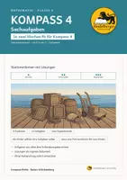 Vorschau - Stationenlernen - KOMPASS 4 Stationenlernen Mathe Sachaufgaben mit Lösungen | Klasse 4 BW - Deckblatt