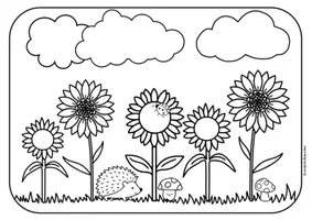 Vorschau - Mal- und Bastelvorlagen - Ausmalbild Herbstwiese - Deckblatt