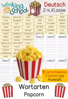 Vorschau - Arbeitsblätter - Wortarten Popcorn | Nomen Verben Adjektive | Klasse 2-4 - Deckblatt