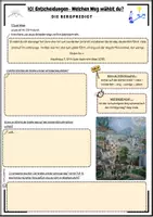 Vorschau - Arbeitsblätter - Die Bergpredigt: Entscheidungen (Matthäus 7, 13-14) (Kl. 9/10) - Seite 1