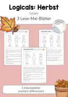 Vorschau - Arbeitsblätter - Logicals: Herbst (Lese-Mal-Blätter, Leseverstehen) - Deckblatt