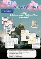 Vorschau - Arbeitsblätter - Die Bergpredigt: Entscheidungen (Matthäus 7, 13-14) (Kl. 9/10) - Deckblatt