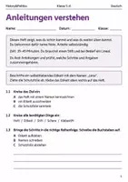 Vorschau - Arbeitsblätter - Basisscreening Anleitungen verstehen Klasse 5–6 - Deckblatt