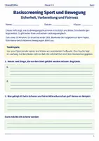 Vorschau - Arbeitsblätter - Basisscreening Sport und Bewegung Arbeitsheft Klasse 5 bis 6 - Deckblatt