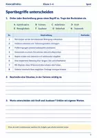 Vorschau - Arbeitsblätter - Basisscreening Sport und Bewegung Arbeitsheft Klasse 5 bis 6 - Seite 1