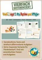 Vorschau - Unterrichtsreihen - Von 0 und 1: Bits, Bytes und Bilder | Lernwerkstatt Informatik Klasse 6–8 ohne Rechner - vierfach differenziert inkl. eigener Förderversion / DaZ-Version - Deckblatt