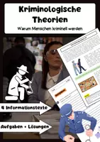 Vorschau - Arbeitsblätter - Kriminologische Theorien: Ursachen, Kriminalität & soziales Milieu - Deckblatt