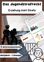 Vorschau - Arbeitsblätter - Das Jugendstrafrecht: Erziehung statt Strafe Jugendgerichtshilfe - Deckblatt