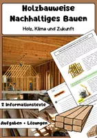 Vorschau - Arbeitsblätter - Holzbauweise Nachhaltiges Bauen: CO₂-Speicher & Mehrgeschossiger - Deckblatt
