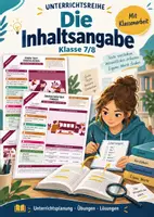 Vorschau - Unterrichtsreihen - Inhaltsangabe Klasse 7/8 | Unterrichtsreihe mit Klassenarbeit - Deckblatt