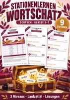 Vorschau - Arbeitsblätter - Stationenlernen Deutsch Klasse 5/6 im Paket | Sieben Stationsläufe mit Laufzettel und Lösungen - Seite 2
