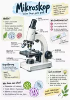 Vorschau - Arbeitsblätter - Lernplakat + AB mit Fragen zum Thema "Mikroskop" + Lösungsblatt + Infografik - Deckblatt