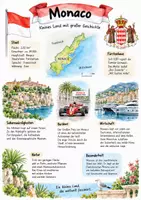 Vorschau - Arbeitsblätter - Lernposter + AB mit Fragen zum Thema "Monaco" + Lösungsblatt + Infografik - Deckblatt