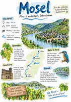 Vorschau - Arbeitsblätter - Lernplakat + AB mit Fragen zum Thema "Mosel" + Lösungsblatt + Infografik - Deckblatt