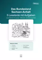Vorschau - Arbeitsblätter - Bundesland Sachsen-Anhalt – 5 Lesetexte mit Aufgaben | Leseverständnis Klasse 3–4 - Deckblatt