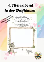 Vorschau - Anderer Materialtyp - 1. Elternabend - Willkommensgruß I 1. Elternabend Wolfsklasse I Elternüberraschung - Deckblatt
