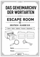 Vorschau - Stationenlernen - Wortarten – Deutsch Escape Room Klasse 5/6 - Seite 1