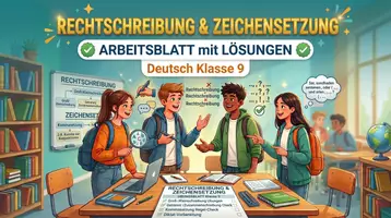 Vorschau - Arbeitsblätter - Rechtschreibung & Zeichensetzung – Deutsch Klasse 9 - Deckblatt