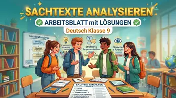 Vorschau - Arbeitsblätter - Sachtexte analysieren – Deutsch Klasse 9 - Deckblatt