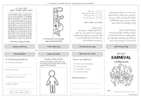 Vorschau - Arbeitsblätter - Klappbüchlein - Karneval - Seite 1